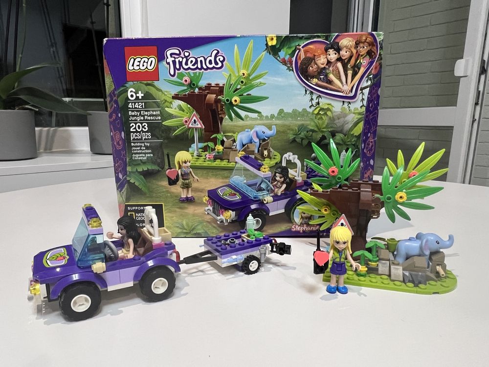 2x Lego friends na ratunek słoniatku 41421 klinika dla zwierząt 41695