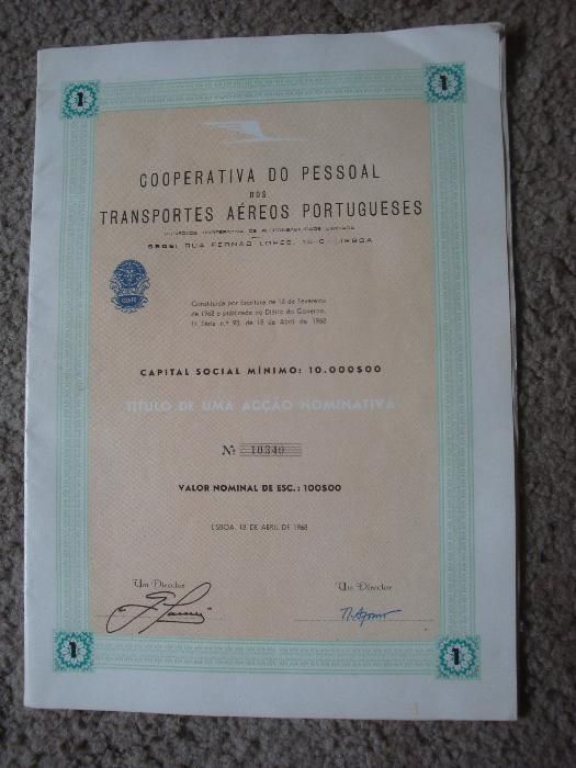 lote documentos TAP - calendário e outros