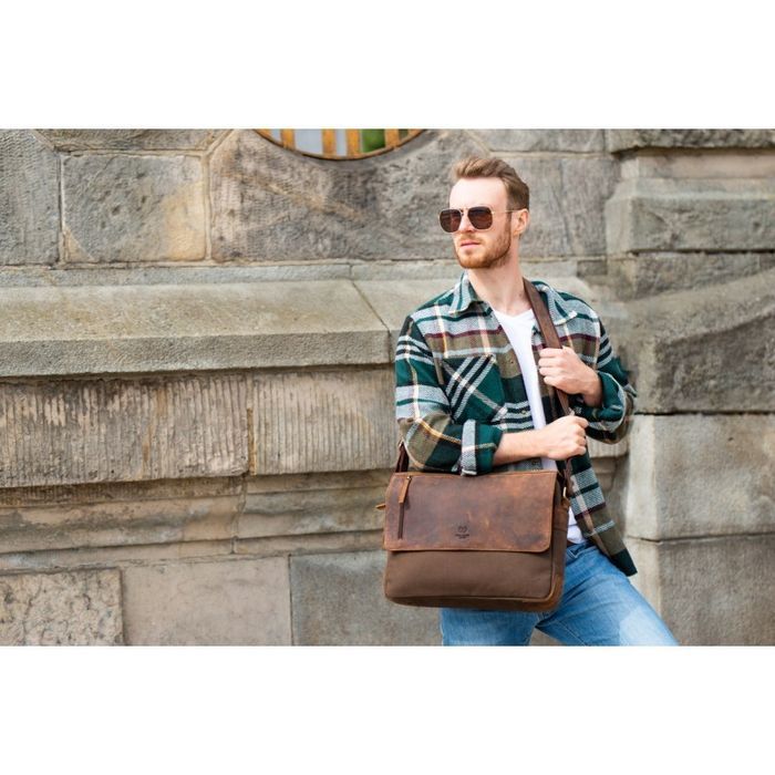 Brązowa torba studencka męska na ramię Paolo Peruzzi T-20-BR