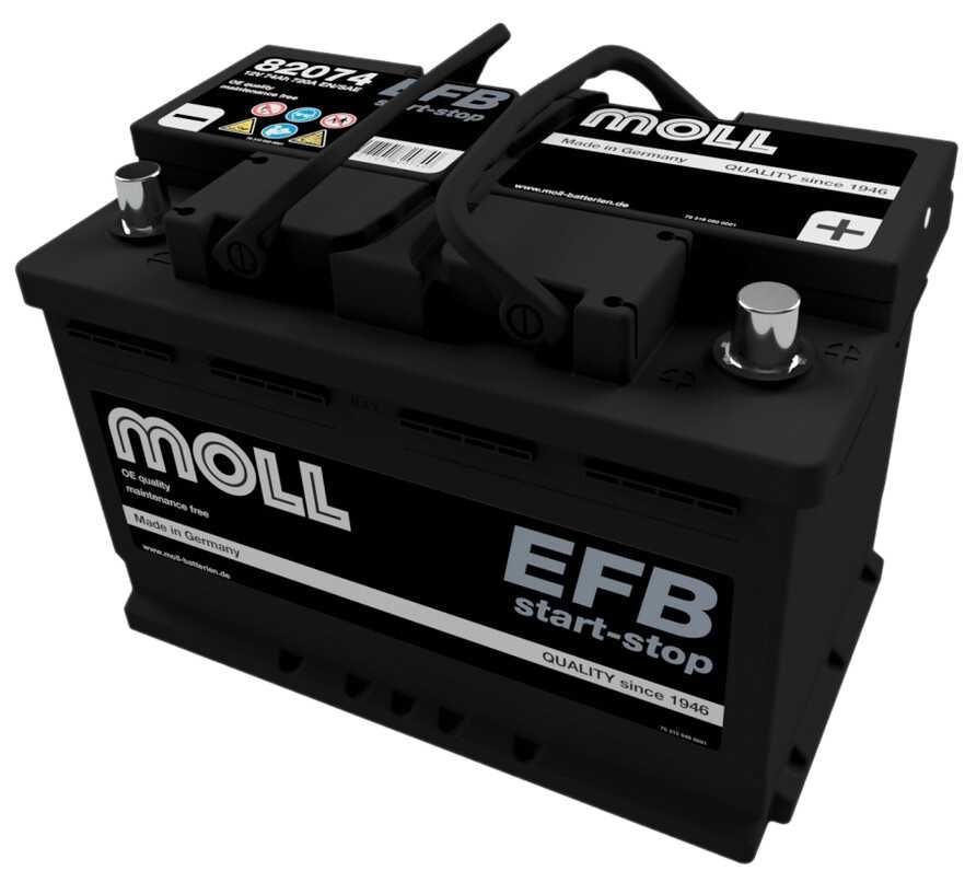 NOWY! Akumulator Rozruchowy MOLL EFB - 12V - 74Ah - 720A P+