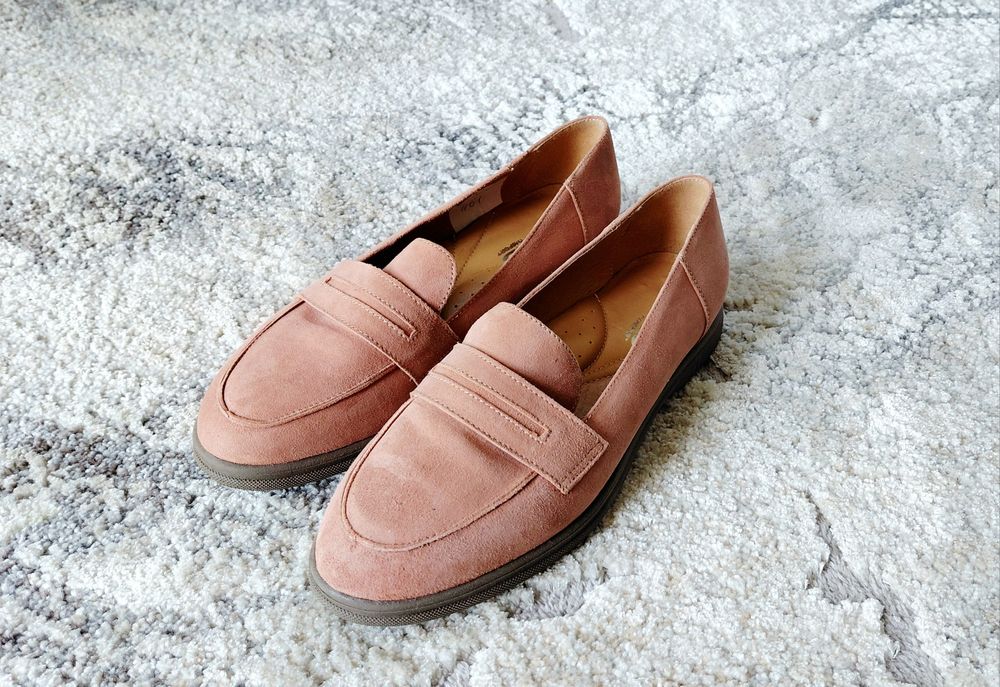 Acord mega wygodne Baleriny Loafersy Mokasyny pudrowy róż roz. 37