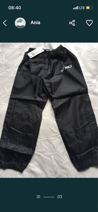 spodnie sportowe ortalionowe ASICS rozmiar 128
