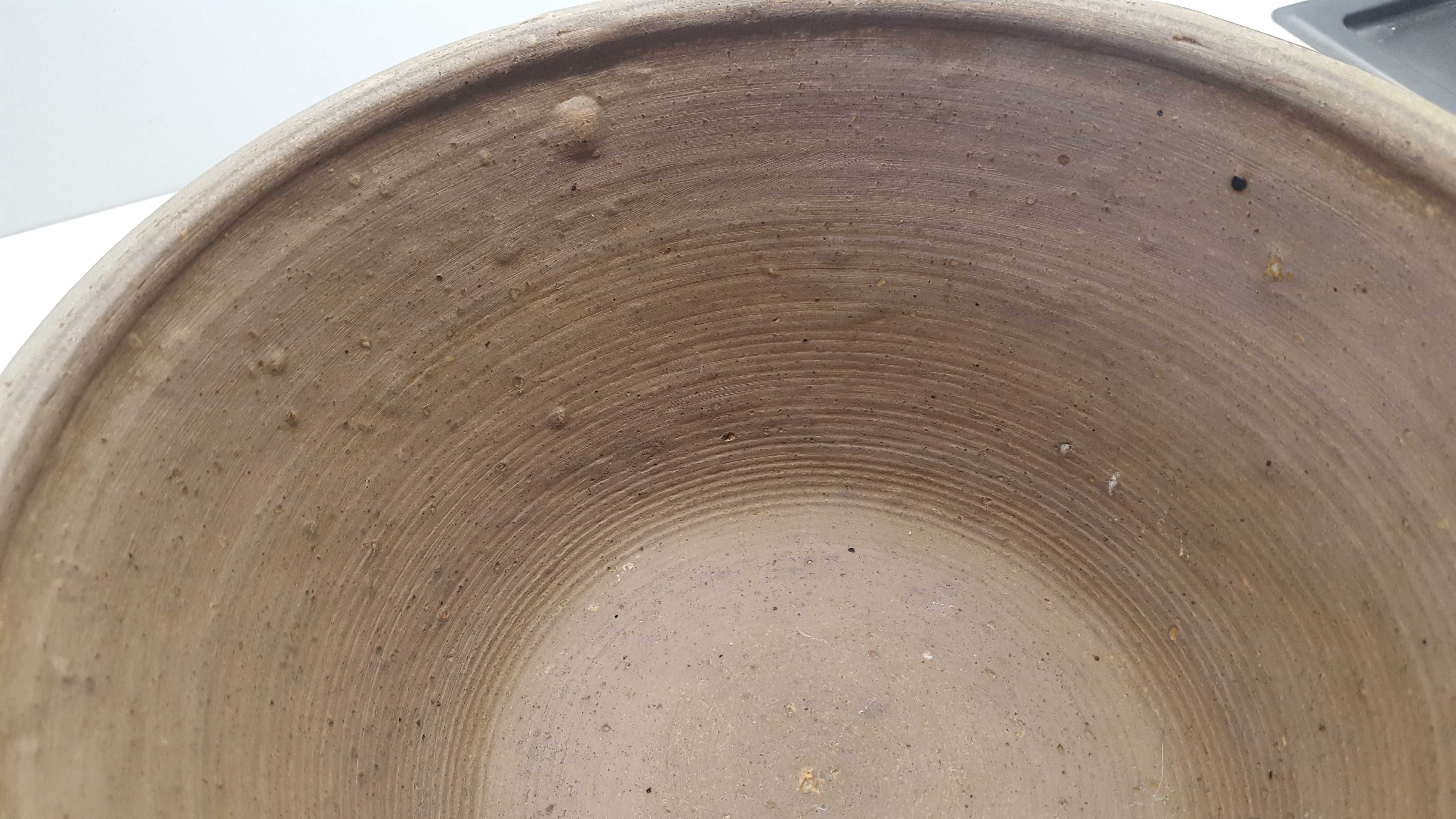 makutra ceramiczna bardzo stara 24cm wewnątrz - ciemny brąz