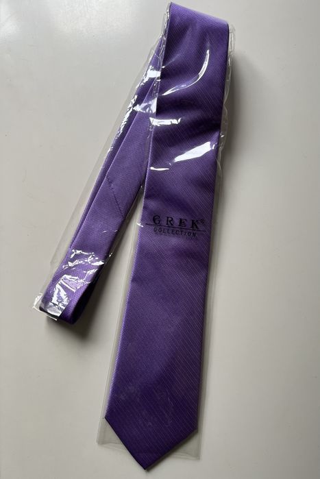 Krawat jedwab fioletowy nowy