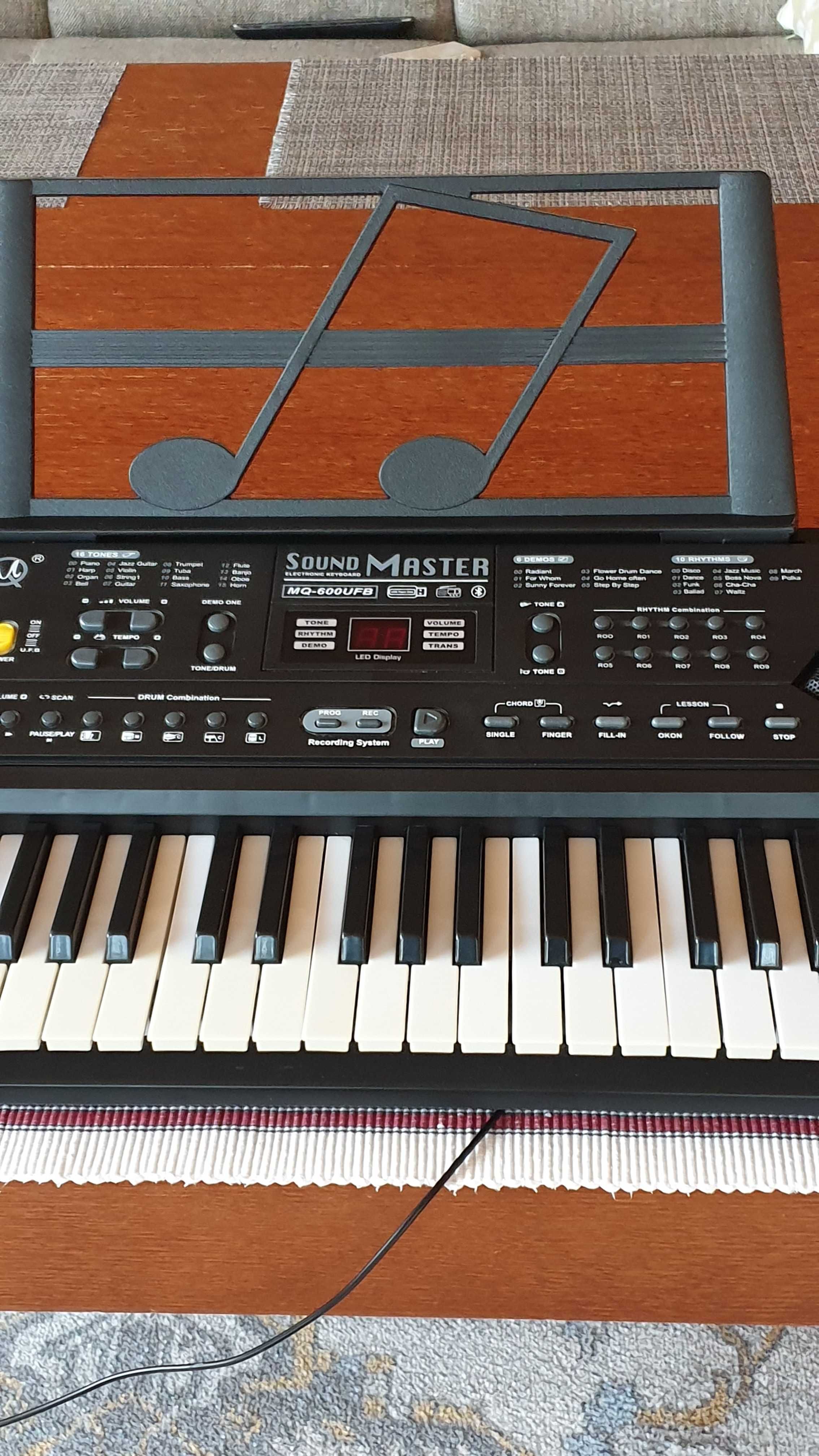 Keyboard Organy z zasilaczem i mikrofonem - MQ-600UFB