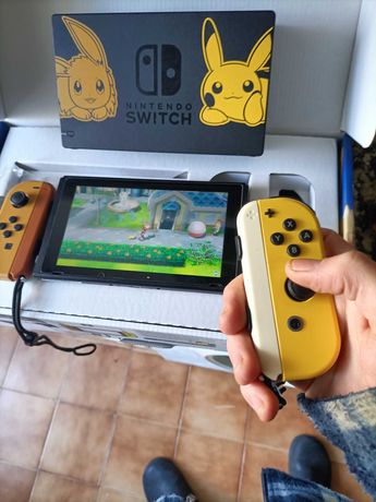 Nintendo Switch Edição Pokémon Lets Go Evee & Pikachu c/ Extras