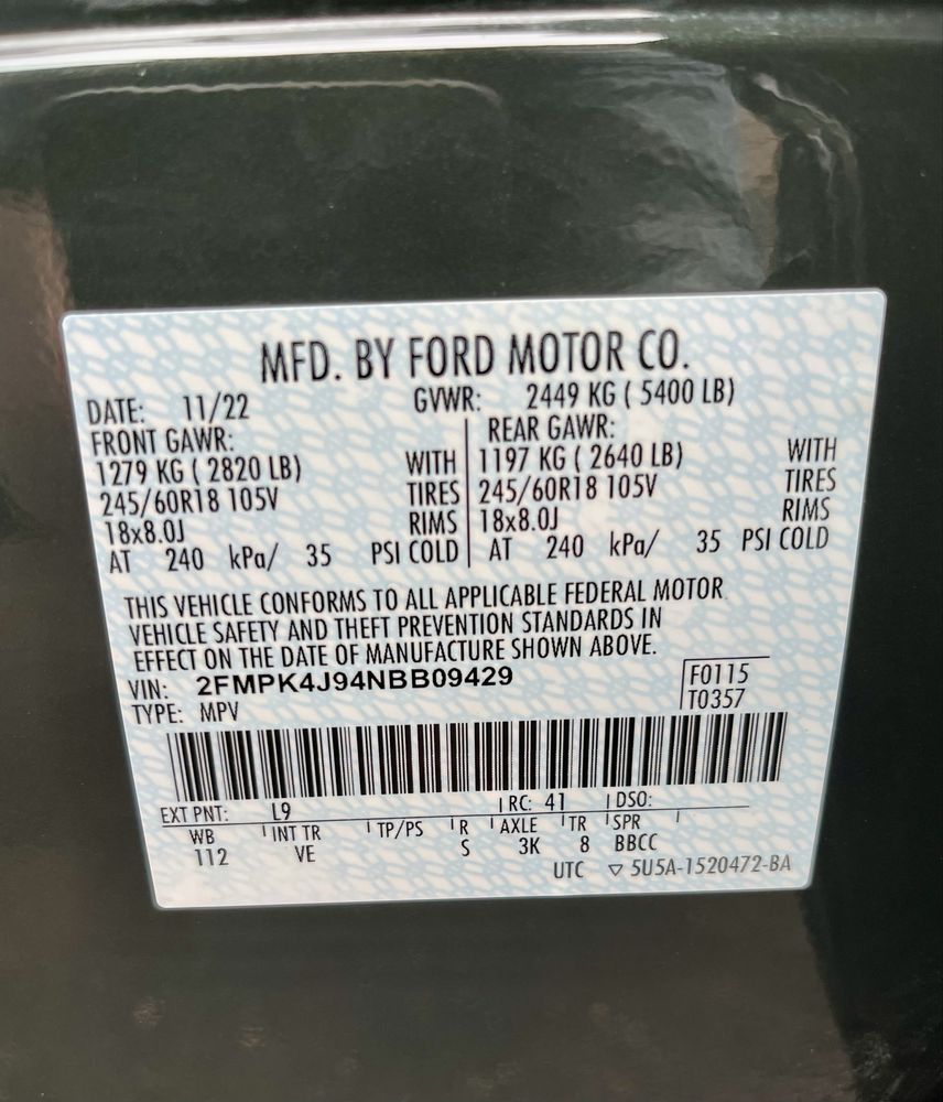 FORD EDGE стан нового SEL 2022 (листопад м-ць) 38 тис.км., повн.привід