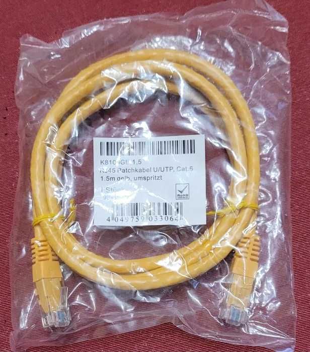 Kabel sieciowy Ethernet RJ45 1.5 Cat6 U/UTP