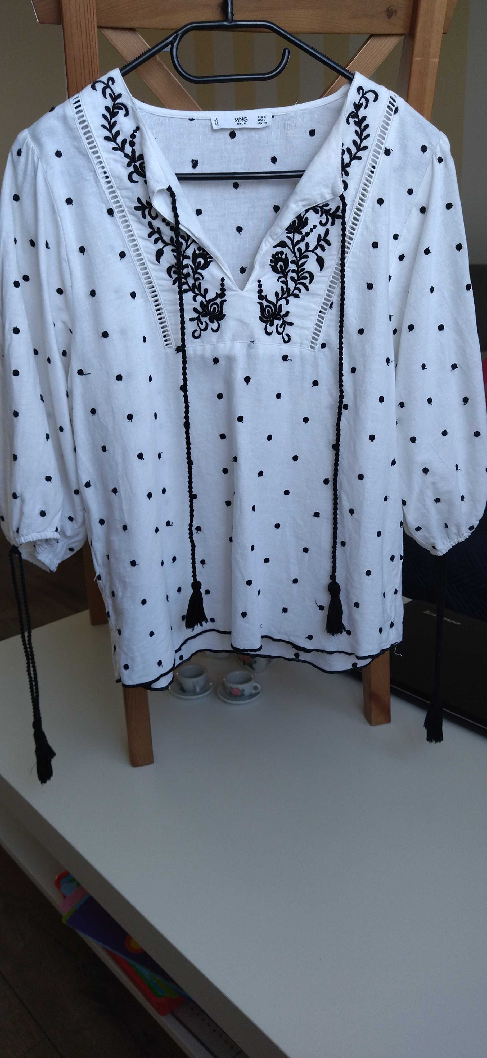 Bluzka Boho bawełna + len