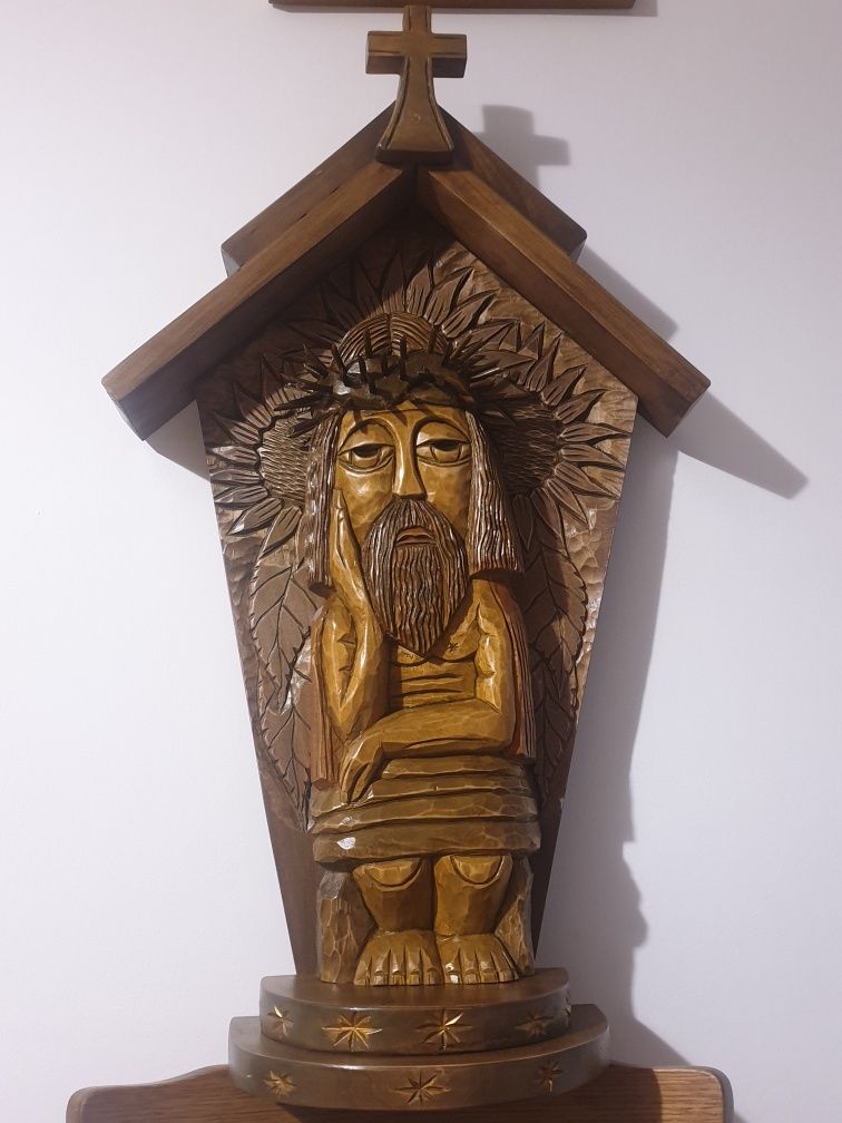 Rzeźba w drewnie Jezus Frasobliwy