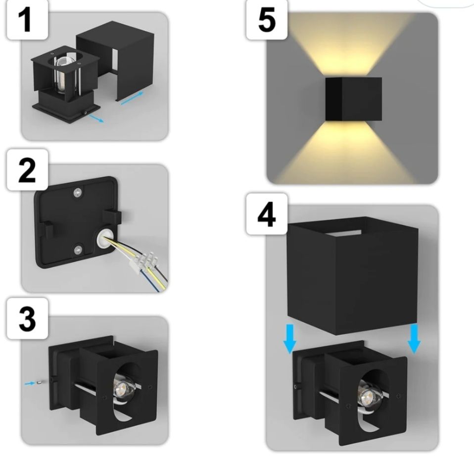 2 Sztuki Kinkiet elewacyjny zewnętrzny,  lamp 7w IP65 G9 led