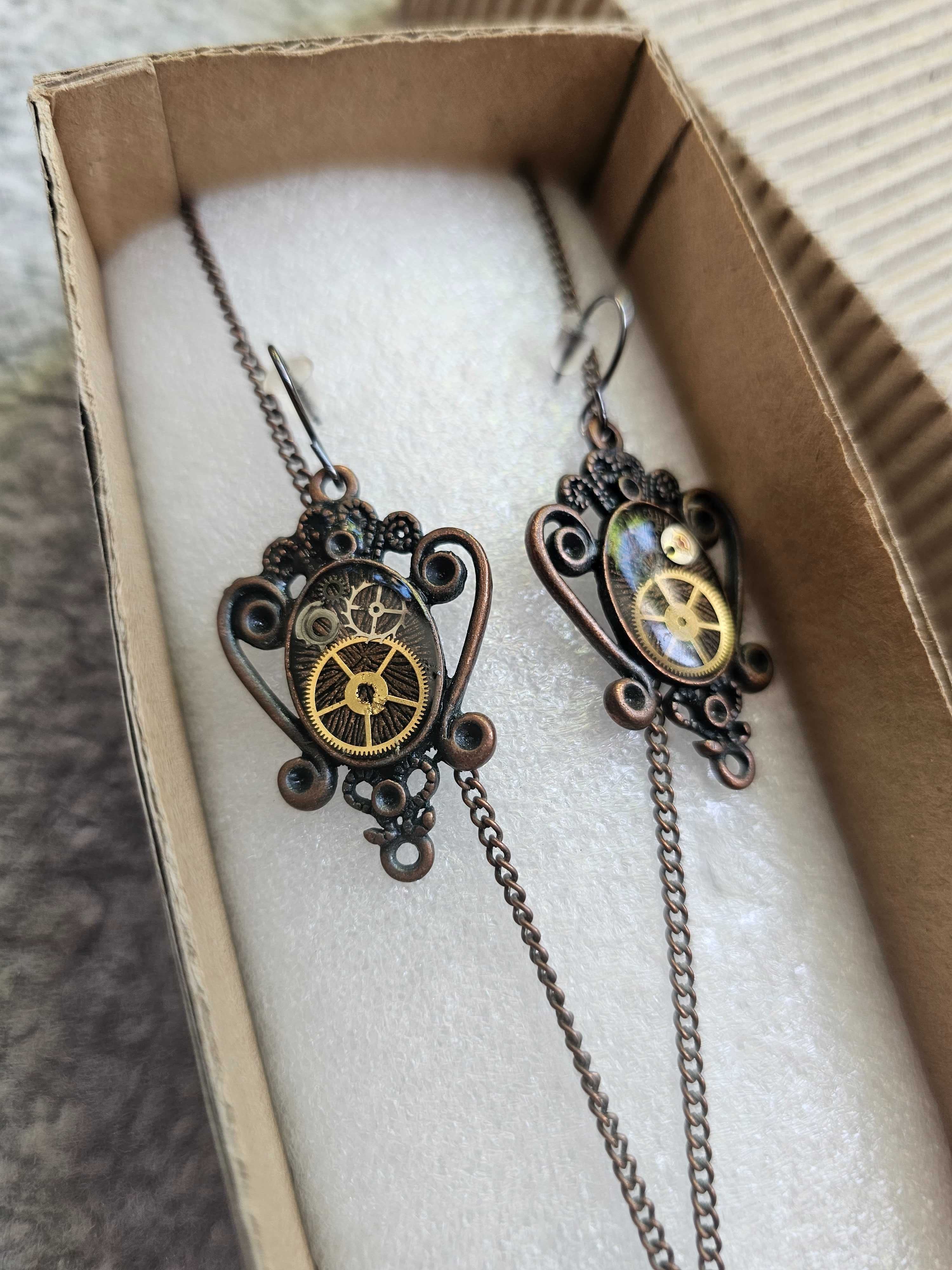 Steampunk komplet biżuterii marka Zegarynki