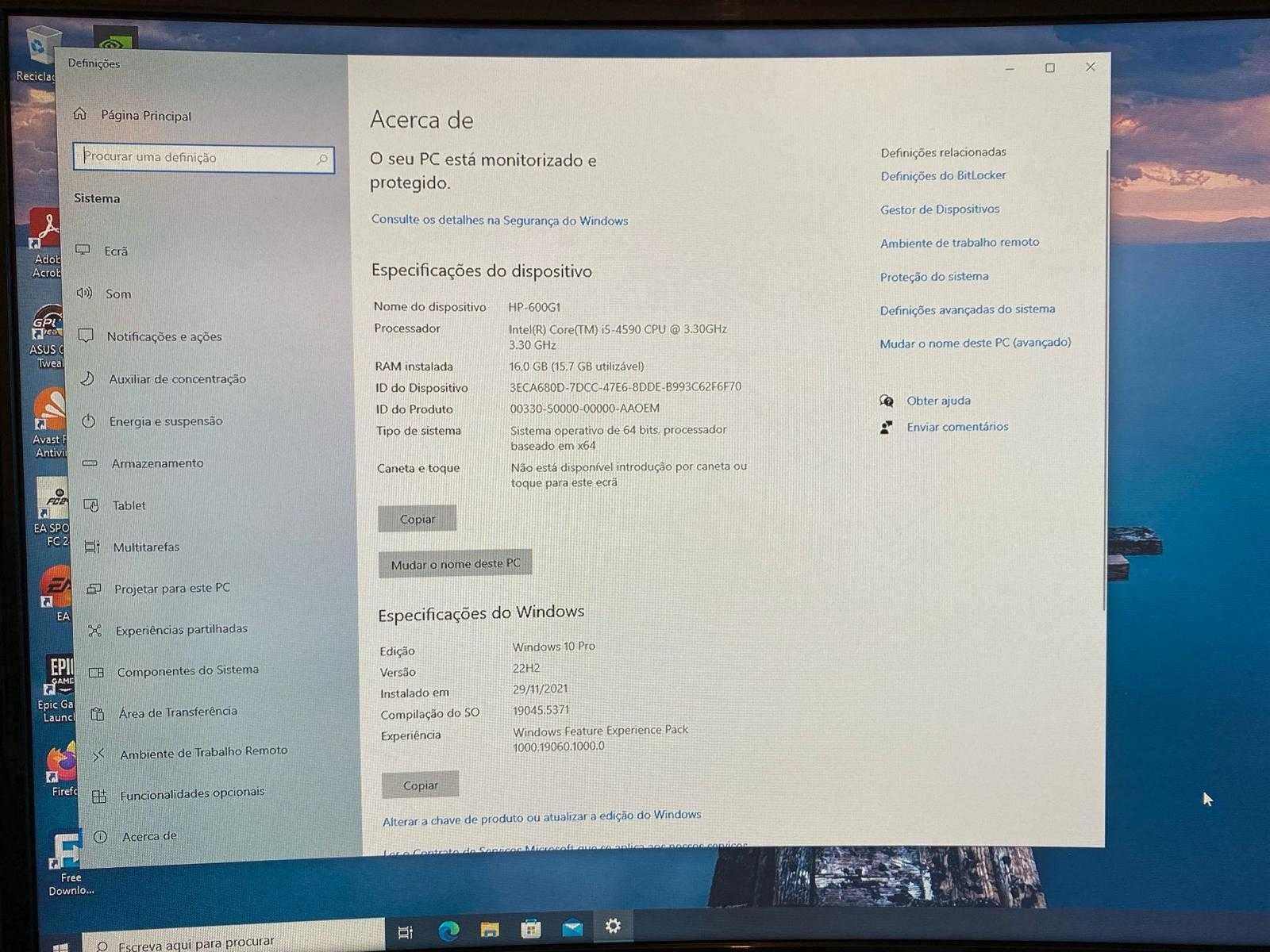 Desktop HP - 1TB Disco + 16GB RAM + NVidia GeForce GT 1030