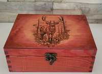 Prezent dla myśliwego Szkatułka Pudełko drewniane Grawer Jeleń