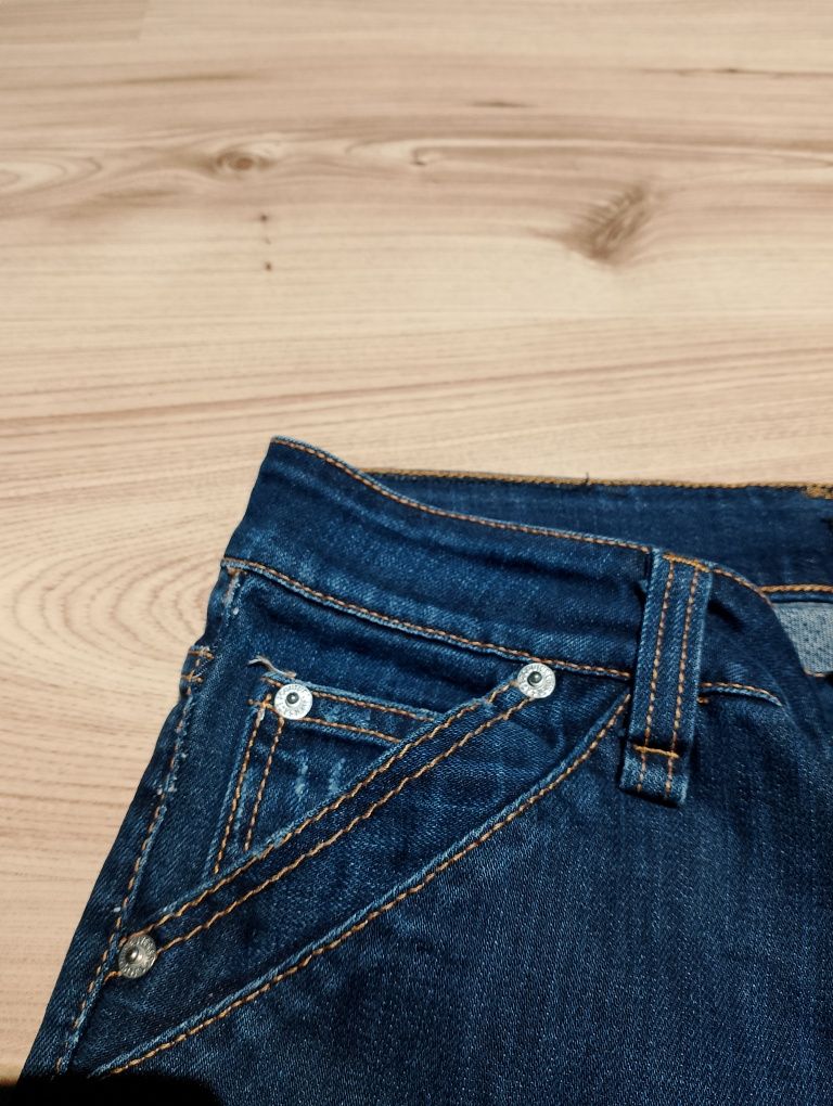 Granatowe Damskie Spodnie Jeansowe Dżinsowe Versace Jeans Couture