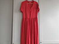 Czerwona sukienka maxi z wiskozy retro H&M Hennes 38 40