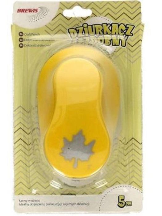 Dziurkacz ozdobny - Liść 5cm MIX Brewis blister,110x183 mm