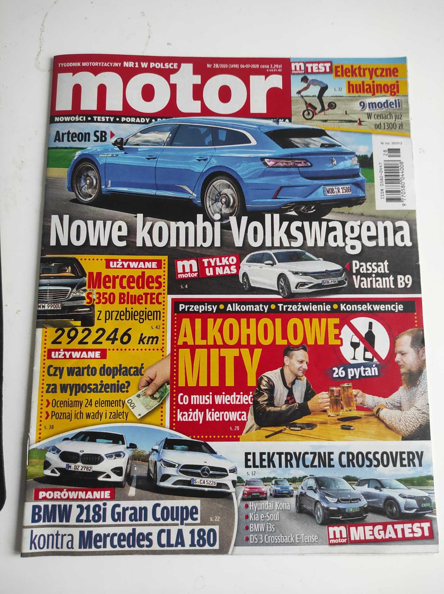 Czasopismo Motor WYSZUKAJ POJAZD 28/2020 i3s DS3 e-Soul CLA Passat B9