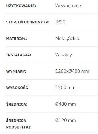 Piękna Duża Lampa Wisząca z Metalu i Szkła Papallona od Ledkia