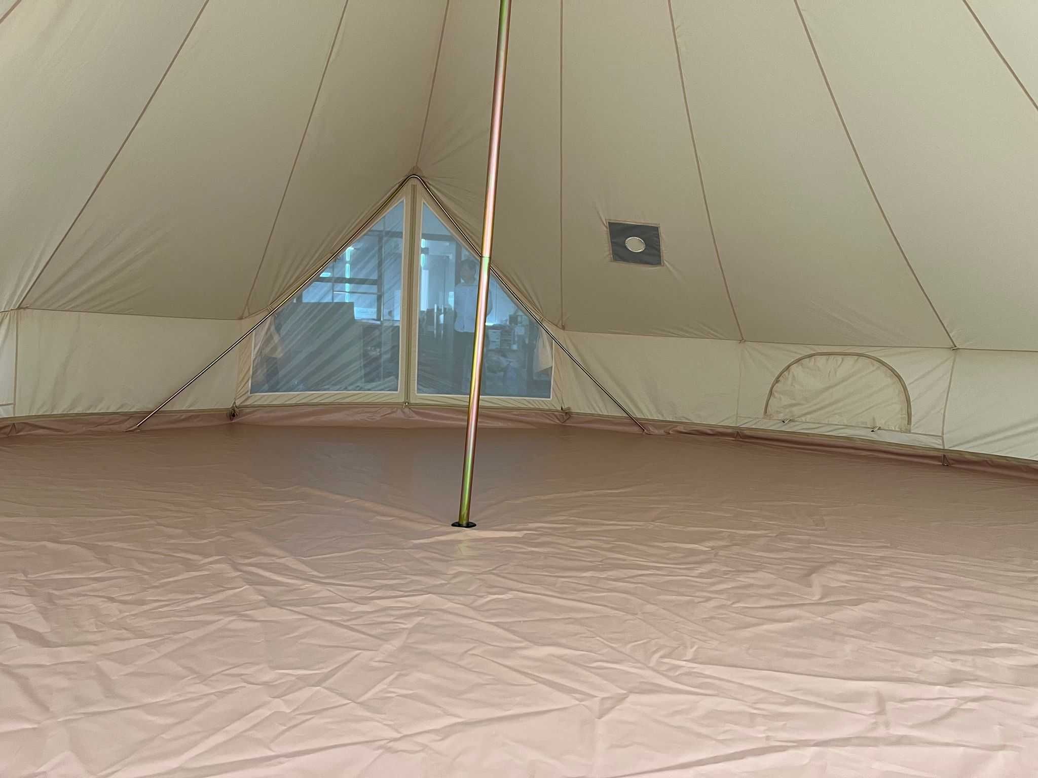 Namiot glampingowy 5mx5mx3m duży 20m2 GRUBA BAWEŁNA wodoodporny NOWY