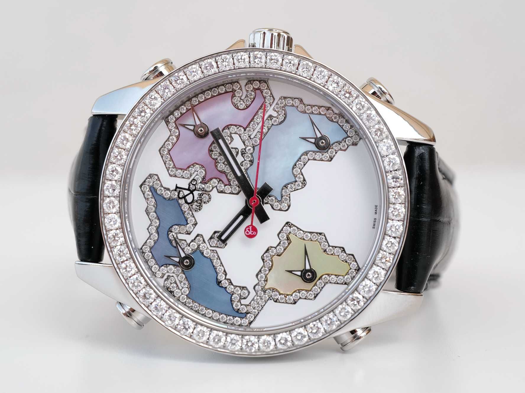 Jacob & Co. Five Time Zone World Is Yours MOP Diamond Dial