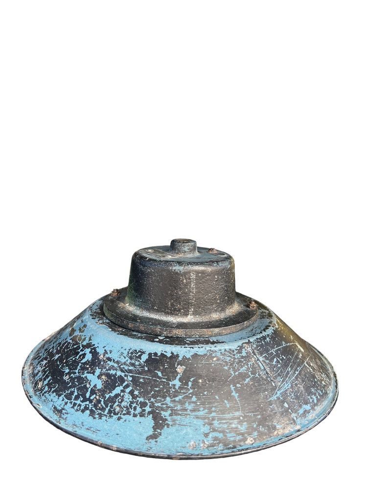 Kolekcjonerska lampka wisząca industrialna żeliwa vintage prl