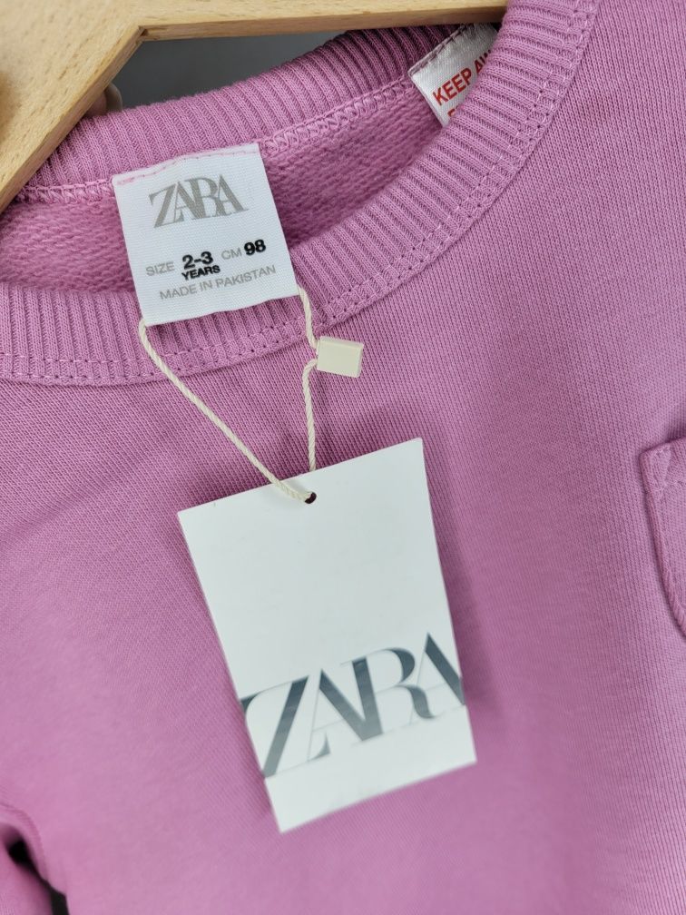 Костюм стильний комплект костюм лонгслів леггінси в рубчик zara 92 98