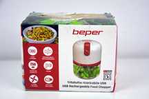 BEPER Rozdrabniacz USB, Mini Robot Kuchenny, Pojemność 250 ml, Moc 3,7