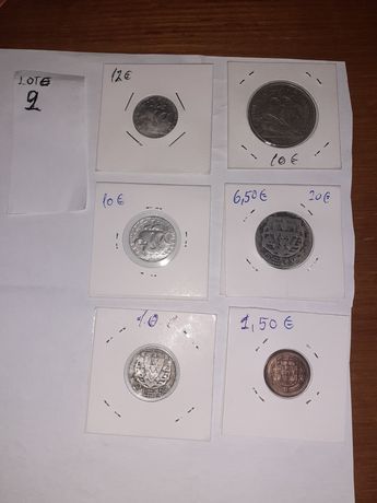 Lote 2, 5 moedas em prata mais moefa de 1 centavo 1918