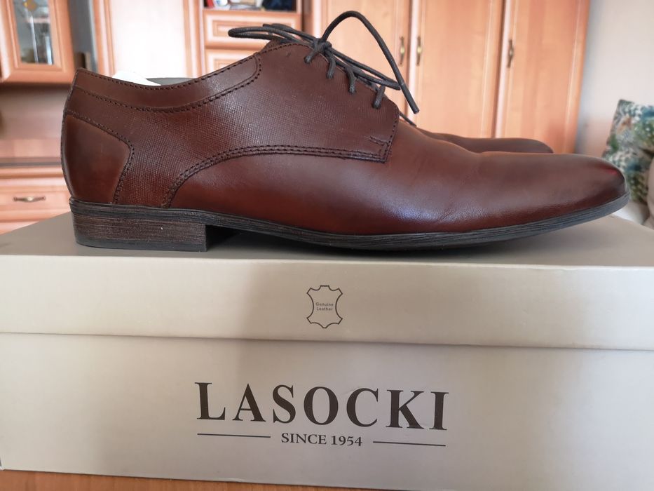 Buty męskie eleganckie garniturowe, półbuty skórzane