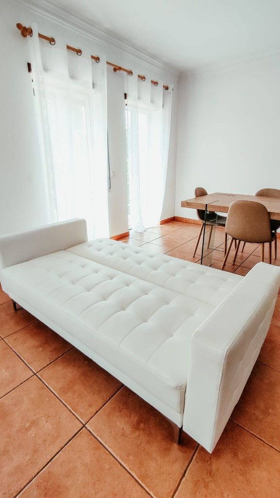 Sofá cama 3 lugares branco