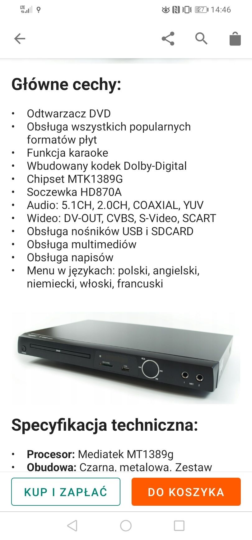 Odtwarzacz płyt DVD/CD