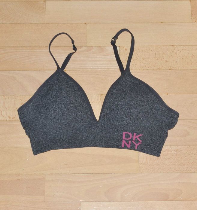 Biustonosz miękki DKNY r.M, ciemny szary melanż