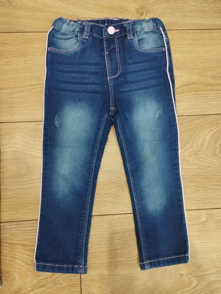 Jeansy spodnie dziewczęce 98 zestaw komplet 2 sztuki