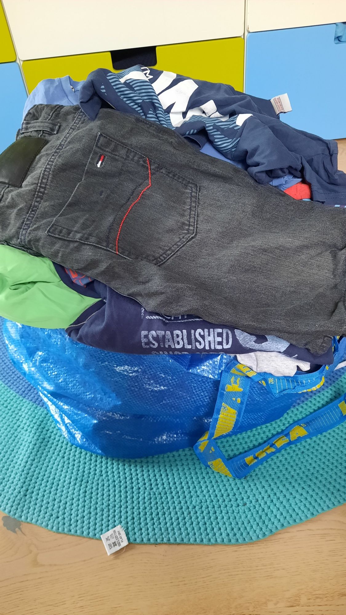 Ikea torba ubrań markowych r.152,pakka , Hilfiger, Pepe Jeans, Adida