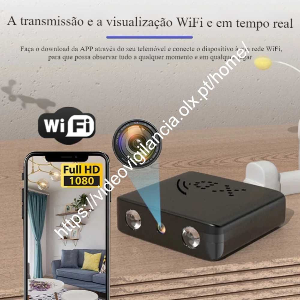 Micro Câmara Espia S/FIOS ‼️ Visão Noturna FullHD ‼️ Deteção Movimento