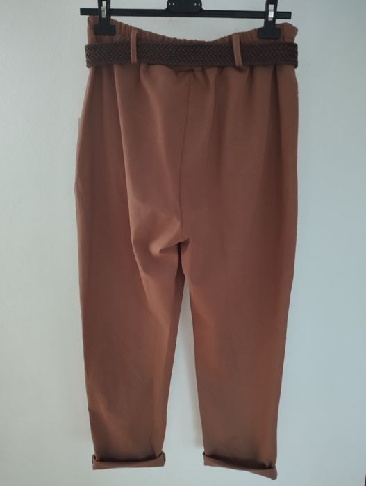 Nowe włoskie grubsze spodnie kolor czekolada , czarne wieksze
