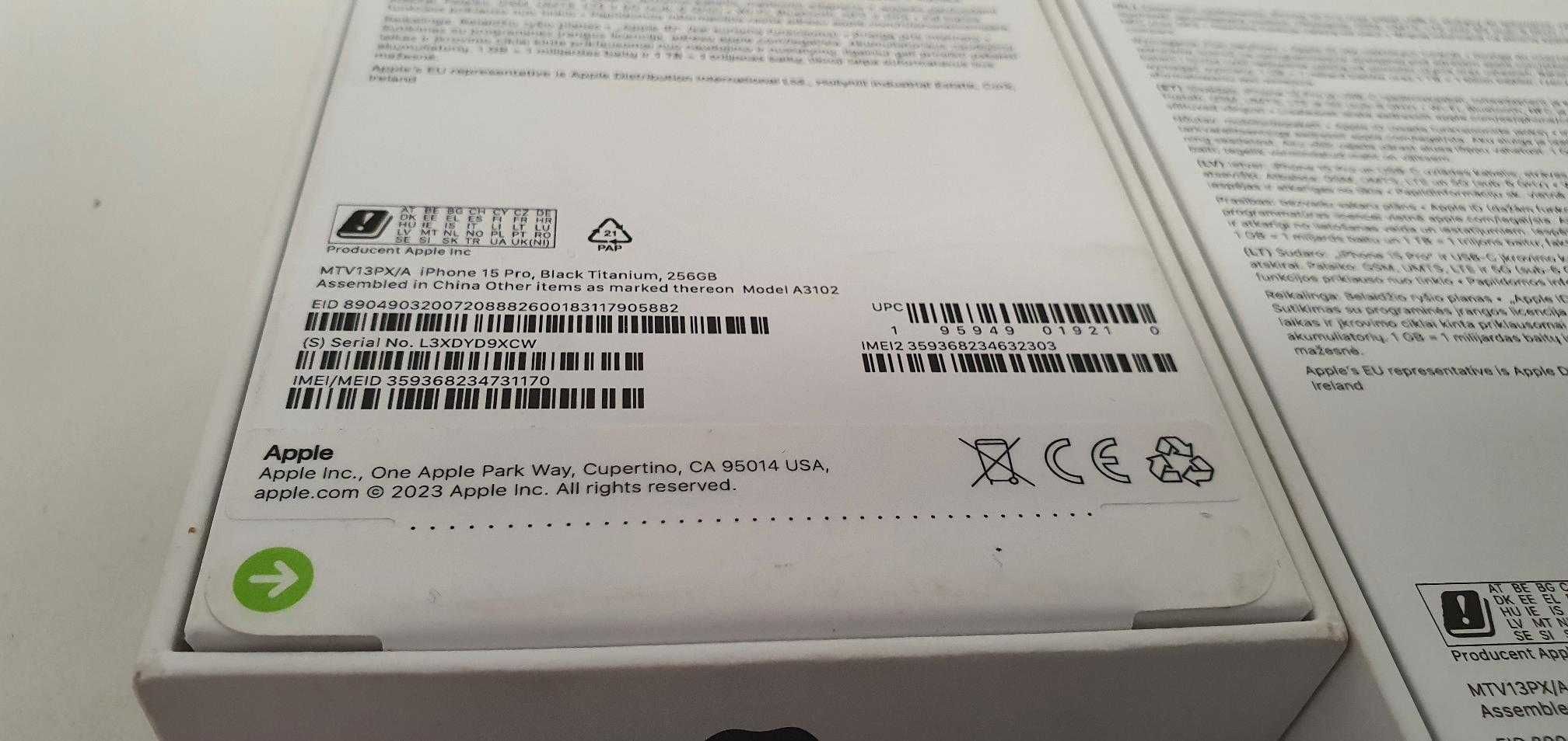 iPhone 15 Pro 256GB Black Titanium