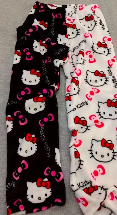 Штаны теплые Хелоу Китти  черно белые