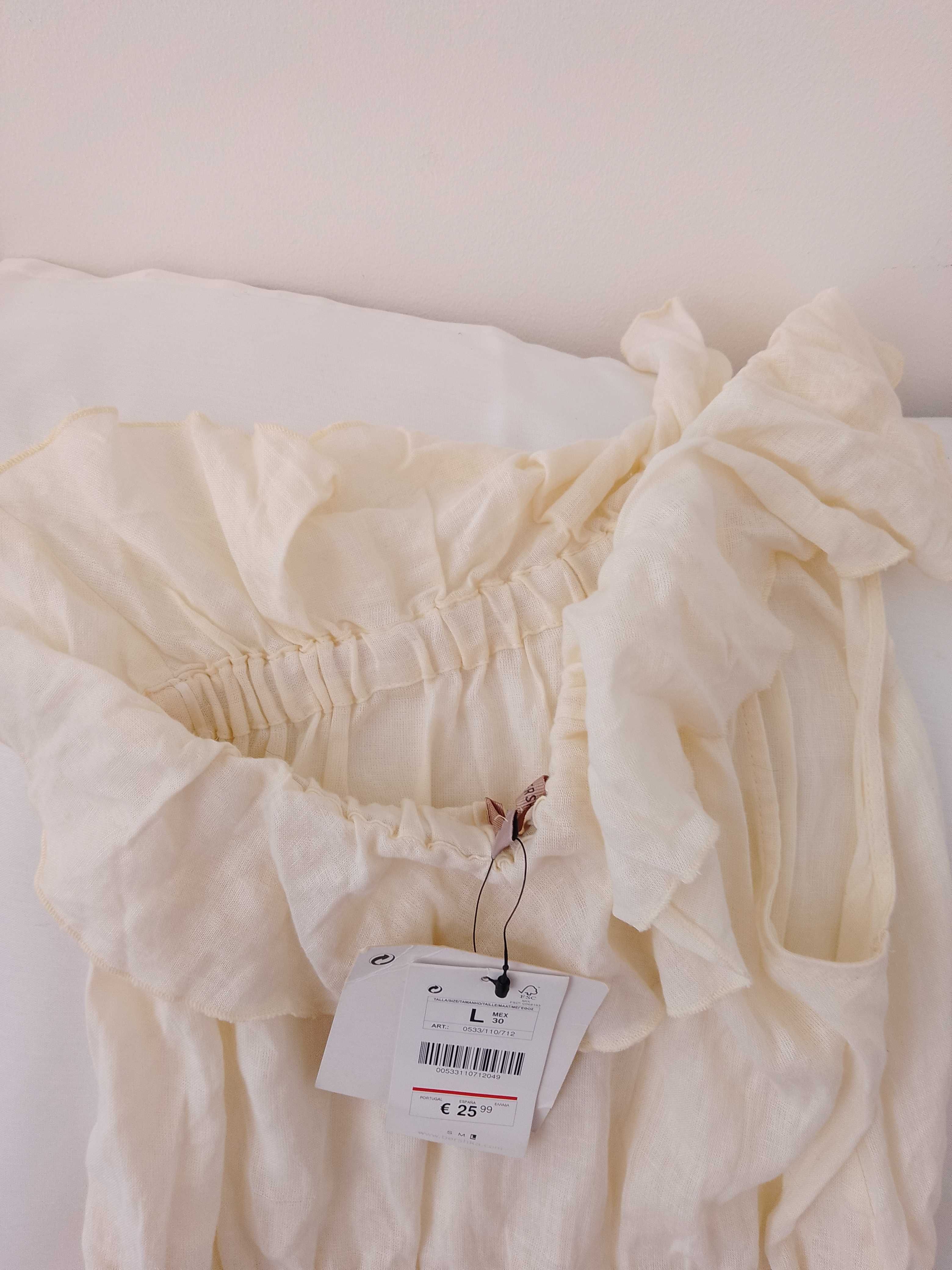 Vestido Bershka L amarelo claro