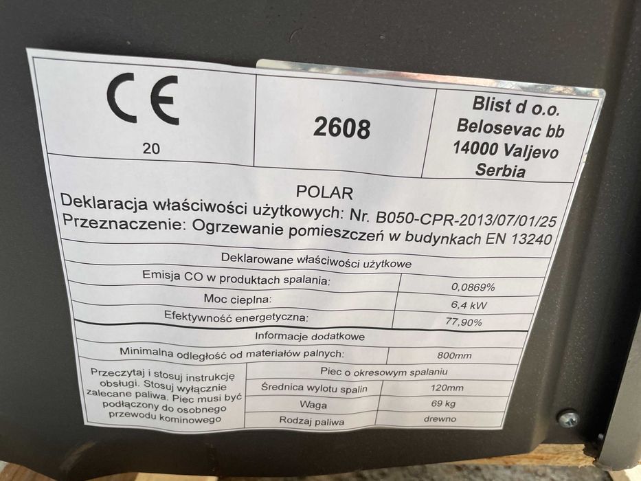 Piec kominek koza nowoczesny stalowy loft BLIST Polar 6,7 kW - II Gat