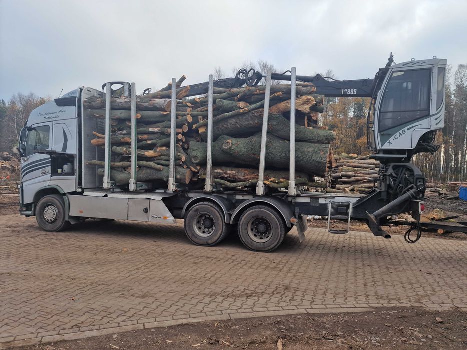 DrewKom Drewno kominkowe Jesion kłoda dl. 2,5m S4 S2a transport HDS