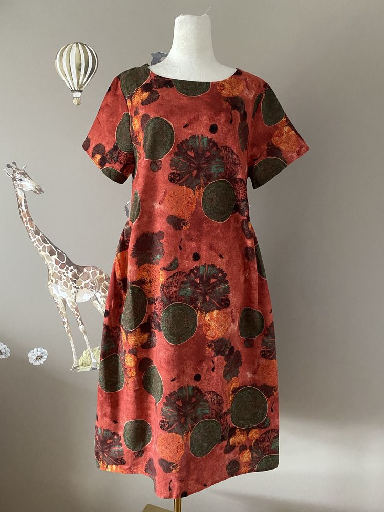 Letnia lniana sukienka nowa sukienka z lnu M/L oversize