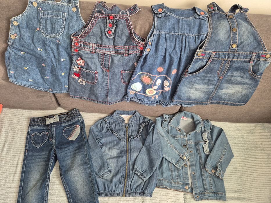 Paczka dla dziewczynki jeansowa rozmiar 86/92