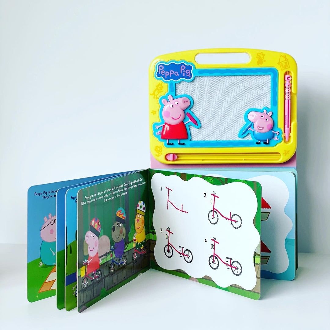 Nowa Peppa Pig książeczka i tablica magnetyczna znikopis po angielsku