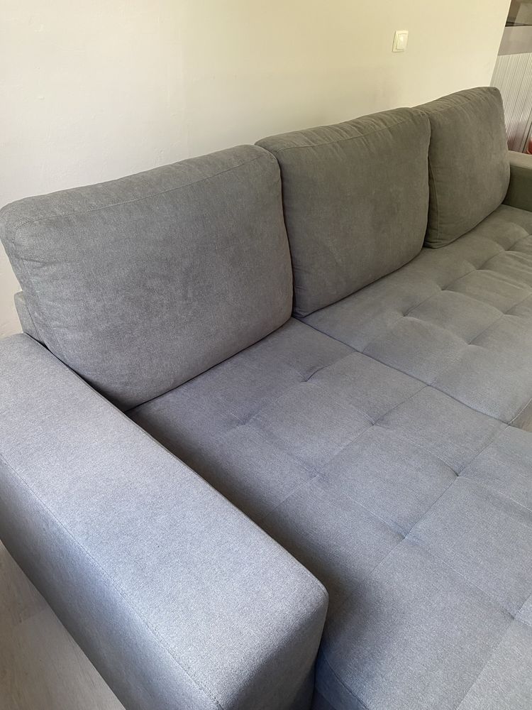 Sofá conforama cinzento c/chaise long e sofa-cama