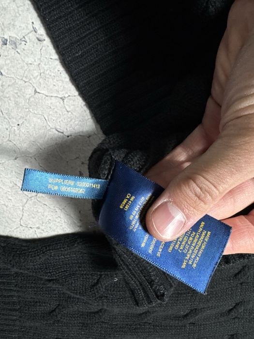 Вязаный Свитер Polo Ralph Lauren Оригинал Идеал XXL Черный