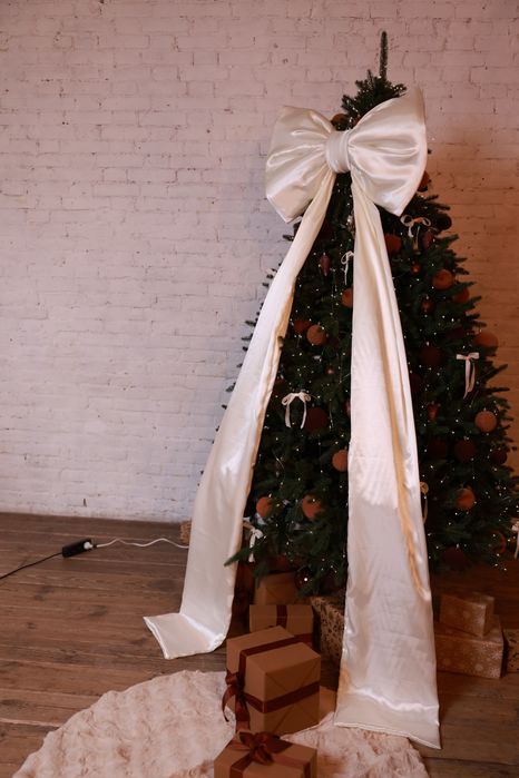 Бант на ялинку,бантик на ялинку,бант на едку , новорічний бант,бантики