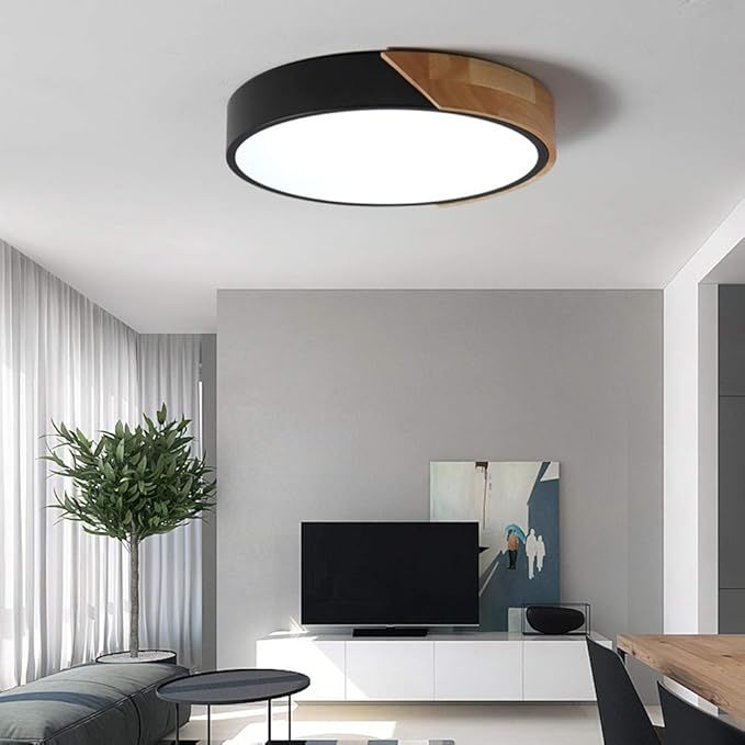 Nowoczesna Trójchromatyczna Lampa LED Sufitowa 40 cm  Czarna Elegancja
