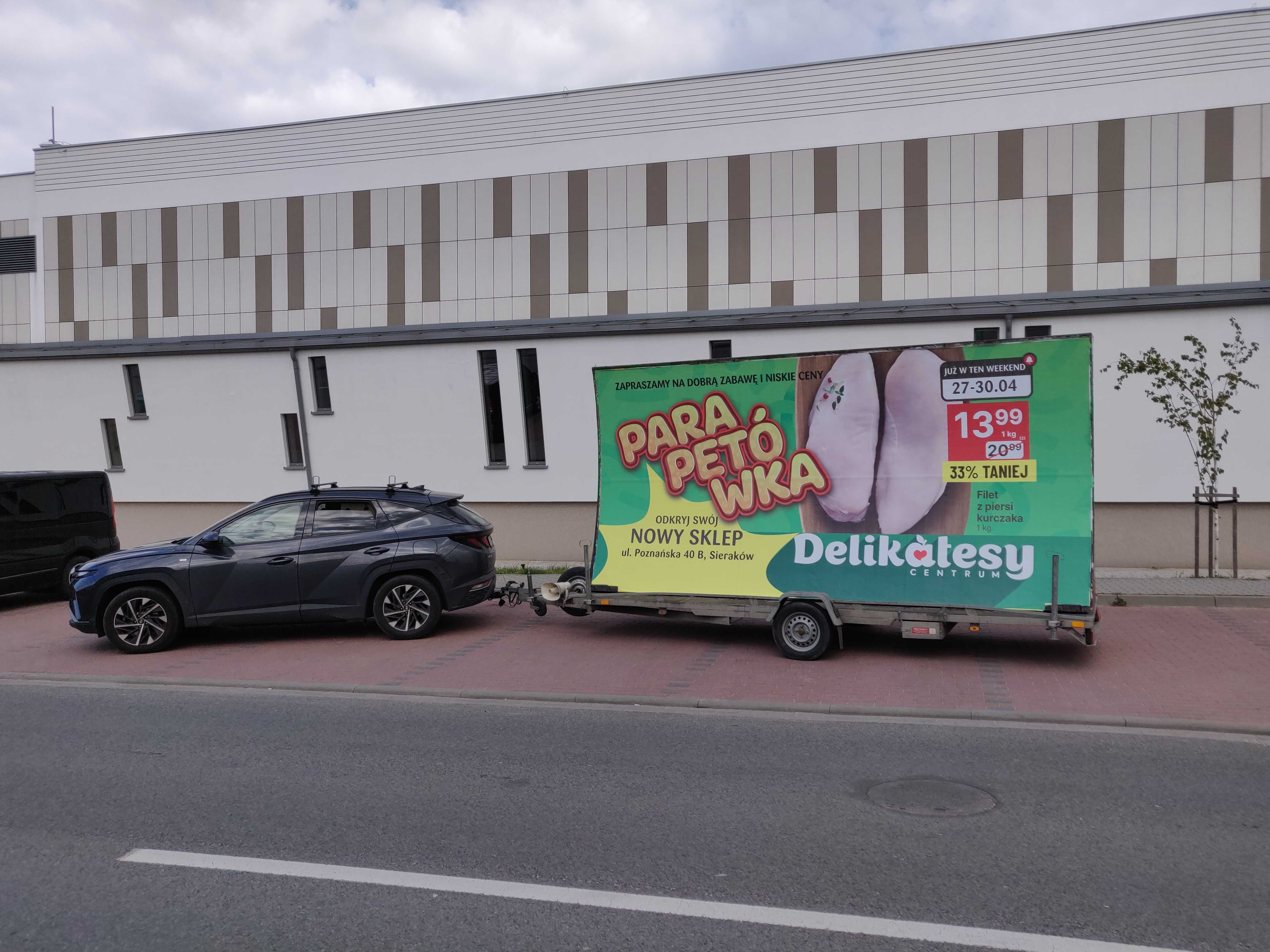 Reklama mobilna, przyczepa reklamowa, mobilny billboard Szczecin.